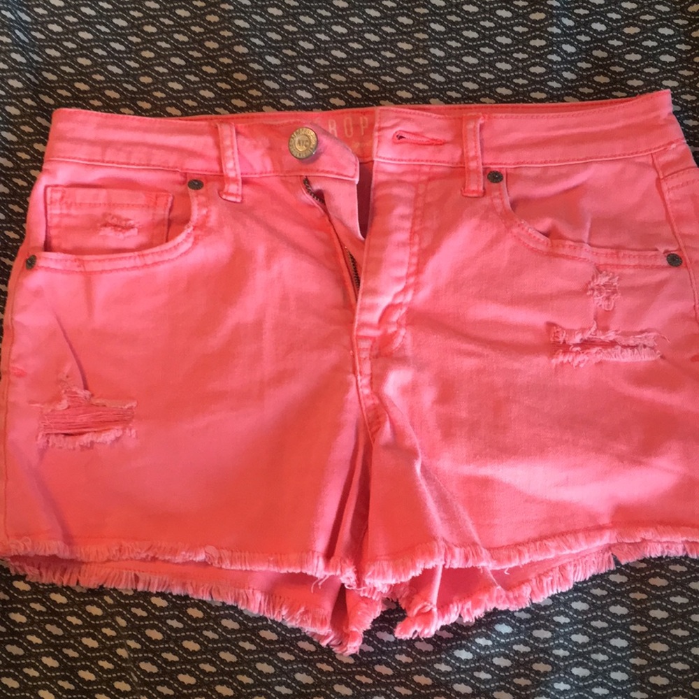 Pink jean shorts